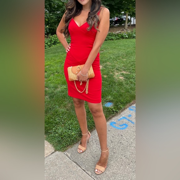 Diane Von Furstenberg Red Benny Bodycon Dress - Picture 2 of 10